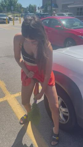 Exhibitionism Exhibitionist Food Fetish MILF Outdoor Pornhub Public skinny Skirt Porn GIF