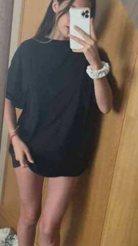 Amateur Babe massive boobies boobies Brunette Nude Striptease young melons Porn GIF