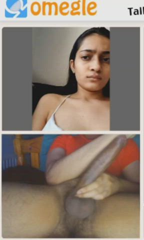large dong meat Shock Indian Monster dick Reaction Saggy tits breasts Porn GIF
