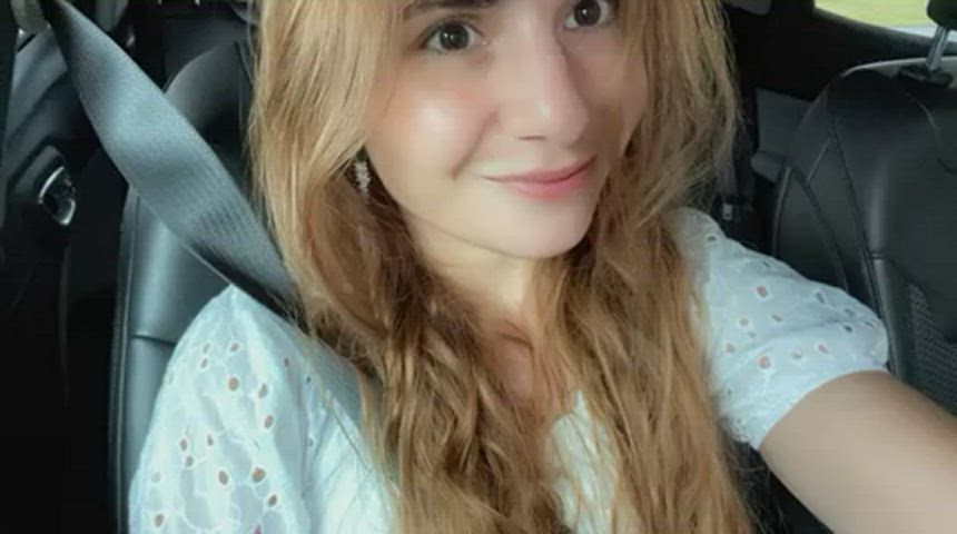 Car vagina Upskirt Porn GIF