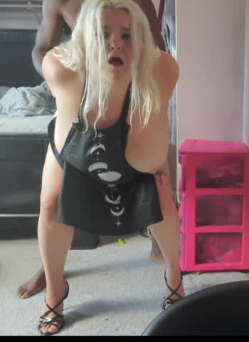 BBC High Heels huge tits Interracial Jiggling Maid Rough Sex Swinger Porn GIF