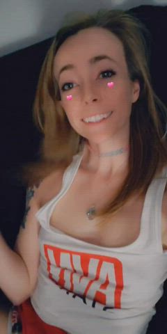 18 Years mature Amateur Barely Legal Flashing thin Pierced Small boobies teenie TikTok Porn GIF