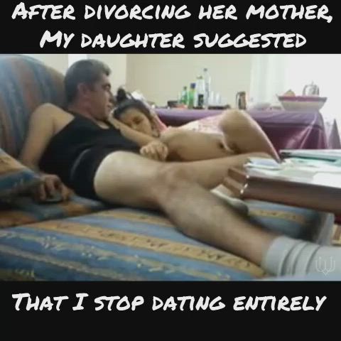 Age Gap Caption Dad Daddy Daughter Family Taboo teenie Porn GIF