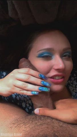 Amateur BBC BBW enormous cock blowjob meat Worship Interracial Monster meat stunning pretty White chick girl woman Porn GIF