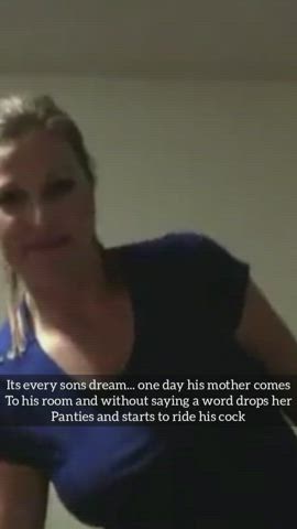 Caption Family Fantasy Mom POV Son Porn GIF