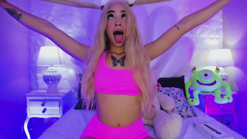 18 Years mature Ahegao yellow-haired Camgirl Chaturbate pretty Natural melons Stripchat teenie Porn GIF