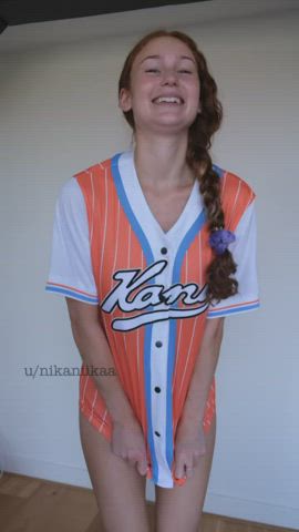 Bouncing Innocent Perky skinny redhead skinny Smile Tanlines young Porn GIF