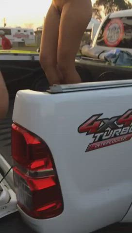 Dancing Festival Nude Public topless Porn GIF