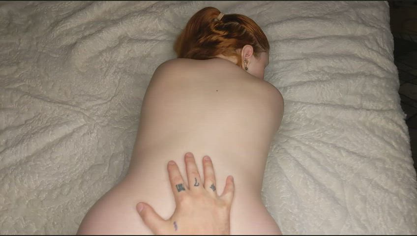 large ass schlong Doggystyle POV Pregnant Real couple red hair Sex meaty Porn GIF