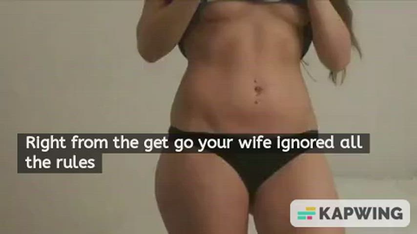 BBC Caption Creampie Cuckold Fantasy Interracial Pregnant wife Porn GIF