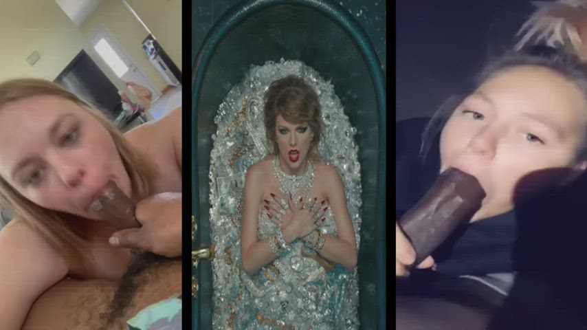 Amateur BBC Breeding Creampie Interracial PMV Split Screen Porn TikTok White girl GF chick Porn GIF