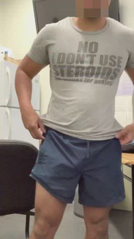 dick Fitness Flashing Gym Legs Muscles Public Uncut Workout Porn GIF