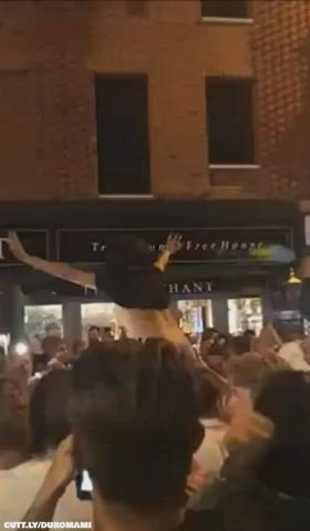 Amateur Exhibitionism Exhibitionist Exposed Groping Group Nude Nudity Public Porn GIF