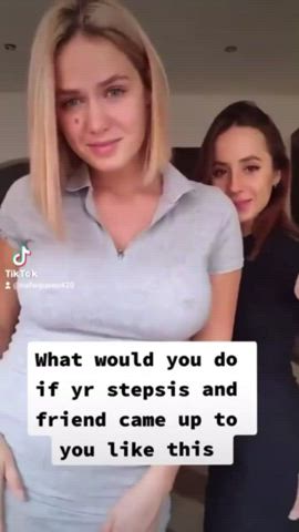 big boobs attractive NSFW Step-Sister teen TikTok Porn GIF