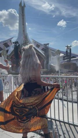 booty blondie Dancing Festival Public Skirt Porn GIF