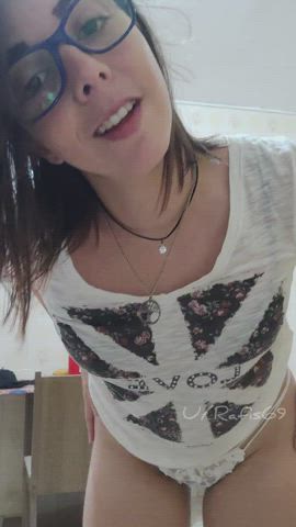 Brazilian lovely Glasses latina Short Hair Small Nipples Small breasts young Porn GIF