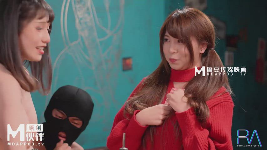 asian asian Group Licking Mask Party Uncensored Watching Porn GIF