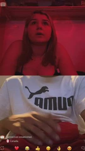 BBC big dong dick Shock rod Worship Flashing Monster dick Reaction Surprise White lady girl lady Porn GIF