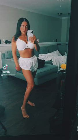 gigantic boobs tits Brunette fine Dancing skinny Pornstar TikTok Porn GIF