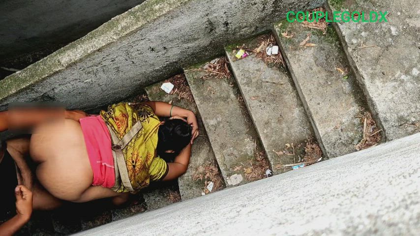 Aunty cum On booty Desi Doggystyle Hindi Indian old Outdoor Pakistani Porn GIF