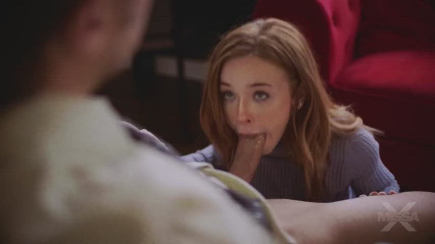 oral sex pretty Deepthroat skinny ginger head sucking Porn GIF