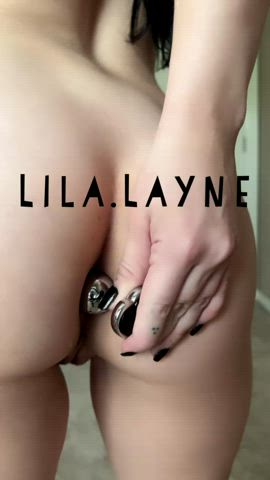 Amateur Anal ass Brunette booty Plug Masturbating OnlyFans pussy Porn GIF