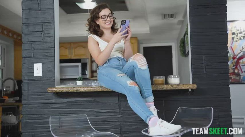 Babysitter Brunette Glasses Leana Lovings Naked Sex r/PornInFifteenSeconds Porn GIF