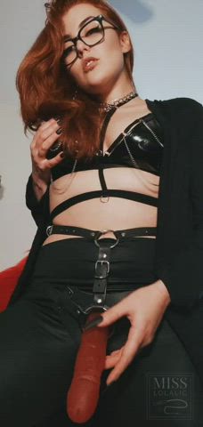 BDSM Dominatrix Femdom Fetish slutty Mistress Pegging Strap On Porn GIF