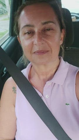 Car Exhibitionist GILF Hotwife MILF older Mom Panties Porn GIF