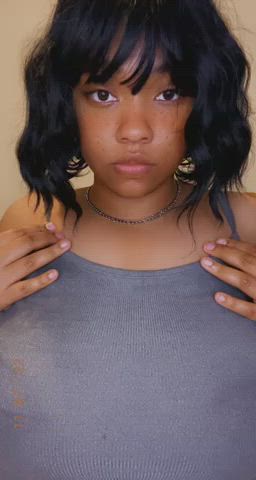 Amateur BBW large melons Blasian black huge breasts Lesbian Porn GIF