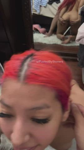 couple cum In Mouth sperm On boobies Cumshot Facial latina Real couple ginger head SofieGoneWild Porn GIF