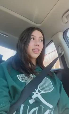 Amateur Car Trans woman Porn GIF