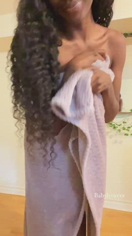 ebony NSFW Naked Natural boobs Nude OnlyFans Porn GIF