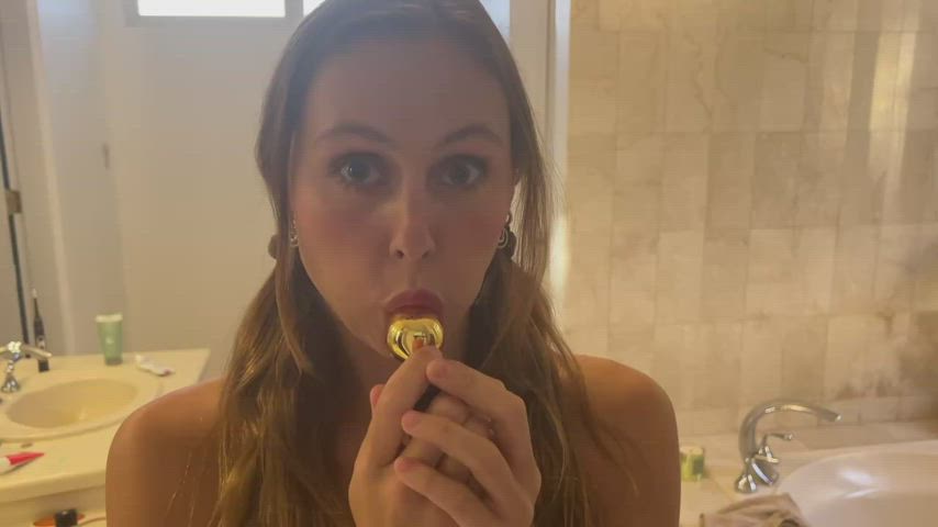 Amateur BDSM Brunette booty Plug Handcuffed Homemade Master/Slave Naked Slave Porn GIF