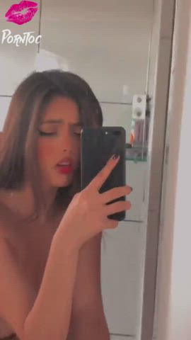 Amateur attractive Mirror POV thin Plowcam Pronebone Standing Doggy teenie Porn GIF