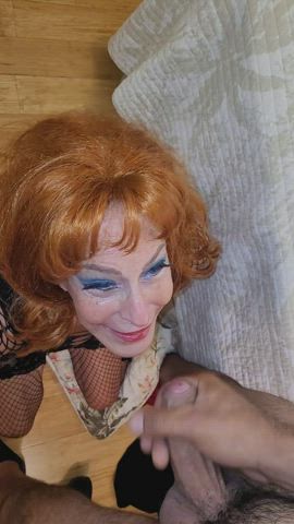 oral sex old spunk Cumshot Facial Homemade MILF OnlyFans redhead Porn GIF