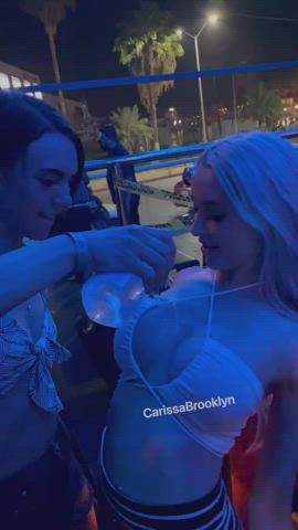 giant tits Club Flashing Nightclub Public titties Wet Porn GIF