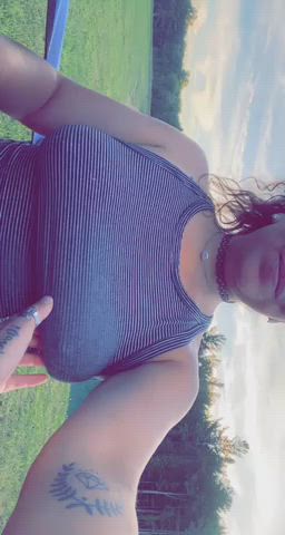 Brunette Friends Girlfriends bitches Jiggling MILF Outdoor Tease Porn GIF