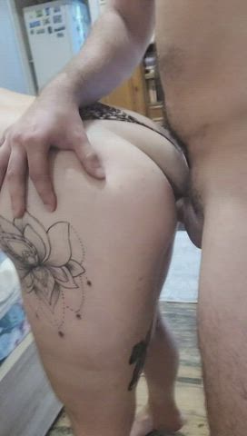 Creampie spunk Standing Doggy Porn GIF