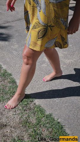 Golden Shower MILF Outdoor Pee Peeing Piss Pissing Shaved snatch Porn GIF