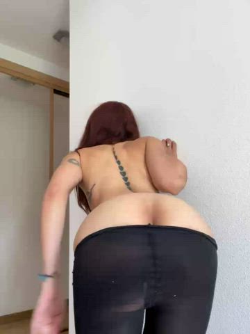 Amateur booty Bending Over booty Brunette pantyhose thin snatch young Porn GIF