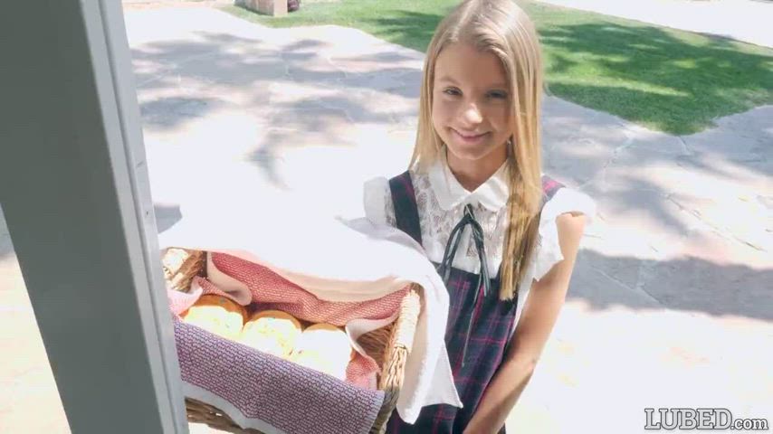 Barely Legal Dress Gap Lips Oil Pink Schoolgirl thin Strip Striptease Porn GIF