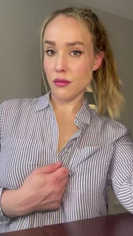 monstrous boobies breasts Bouncing titties Coworker Natural boobies Secretary tits Titty Drop Work Porn GIF