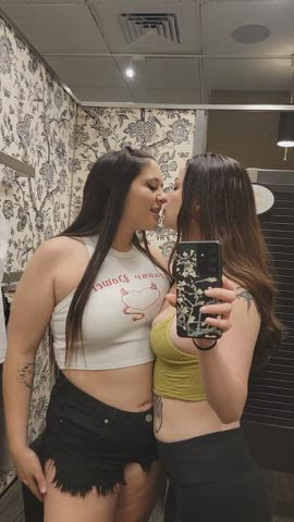melons Changing Room charming Lesbian Public Porn GIF